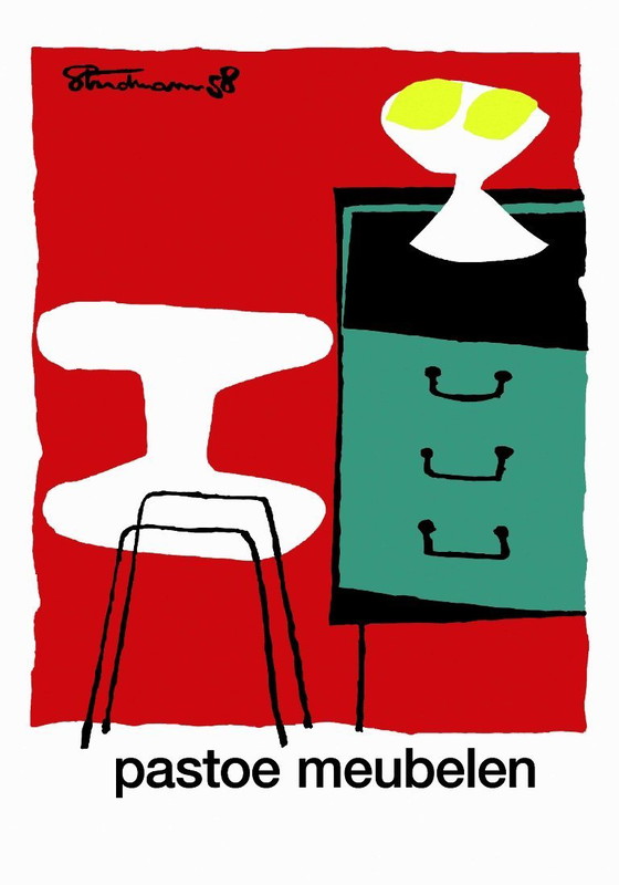 Image 1 of 2x Ford Anglia poster designed in 1957 by Theo Stradmann