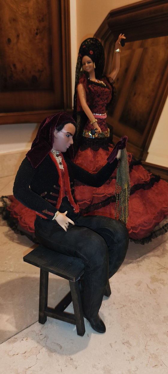 Paire de danseuses de flamenco, 48 cm, vintage espagnoles, Marin Chiclana – Objets déco, Plastic, Textile (photo 5 of 15)