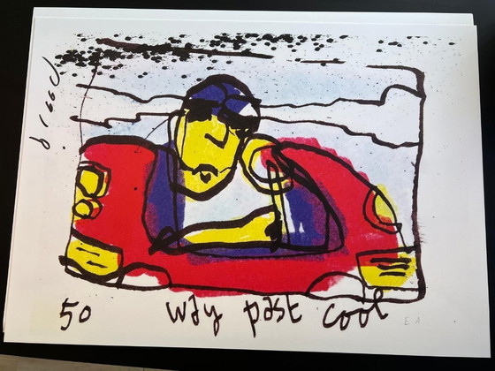 Image 1 of Lithographie de Herman Brood « Way past cool », signée à la main - Édition limitée numérotée avec certificat d'authenticité