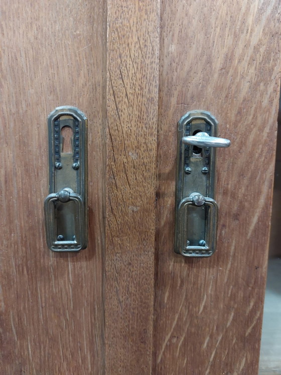 Armario antiguo, librería escolar de Ámsterdam, estilo Art Déco. – Wood, Glass (photo 11 of 11)
