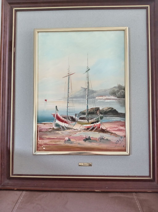 Bootsgemälde des Malers Pierre Saez