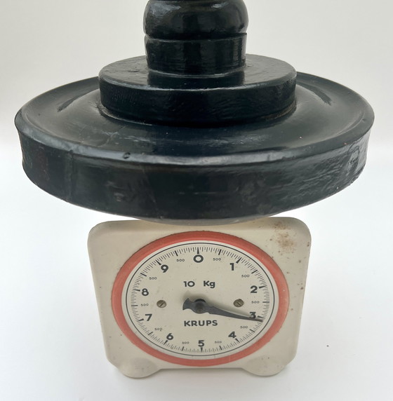 Image 1 of Gran candelabro/lámpara de pie antigua de madera, pintada de negro, aprox. 70 cm.