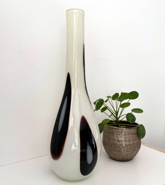 Grande vaso da terra fatto a mano. 55cm di altezza bianco/crema-nero – Vasi, Vetro (photo 3 of 6)