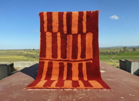 Tappeto berbero marocchino vintage rosso arancione 300x200 cm – lana fatta a mano – Tappeti, Cotone (photo 5 of 11)