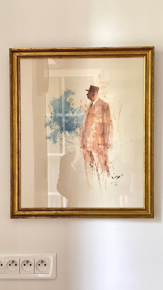 Image 1 of ILLUSTRAZIONE di de Gaulle su CARTA D'EPOCA