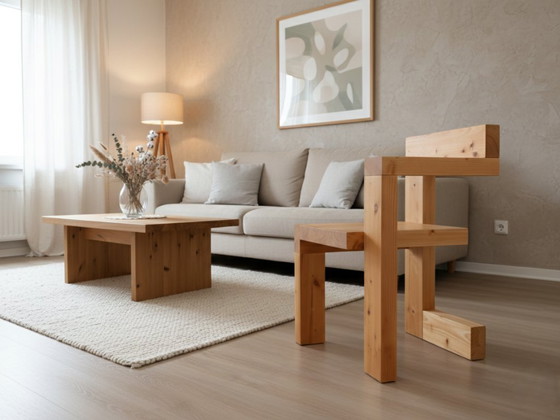 Image 1 of Silla Steltman de madera de alerce de la década de 1980 de Gerrit Rietveld