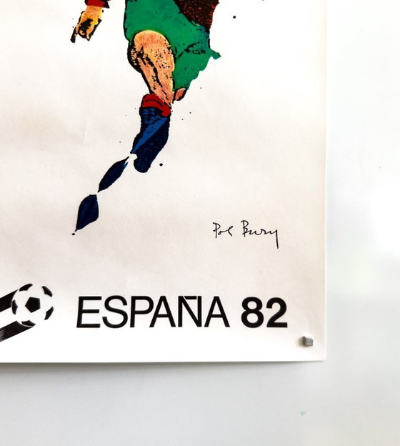 Image 1 of ⚽  Original Vintage 1982 COPA DEL MUNDO Poster | Oviedo Edition | Pol Bury Plakat | 95 x 60cm