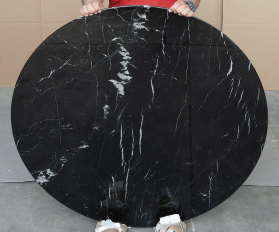 Originele Ronde Knoll Tulip Eettafel (120cm) In Nero Marquina Glanzend In NIEUWSTAAT!! Eero Saarinen (photo 15 of 15)