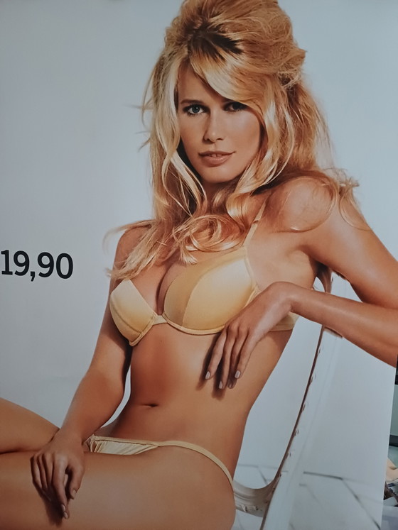 Image 1 of Vintage bus shelter poster Claudia Schiffer for H&M 90's