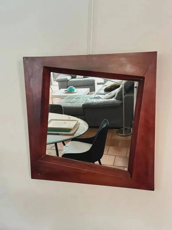 Grande specchio da parete in legno esotico massiccio – Modern (photo 6 of 9)