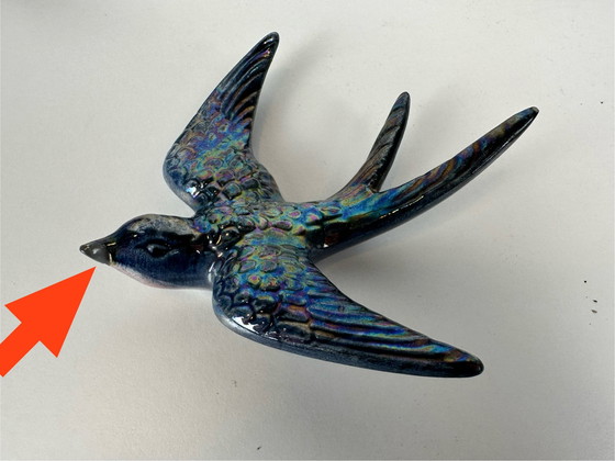 Image 1 of 5x Originele mid-century Wandzwaluwen en hun nesten (2x) - W. Germany