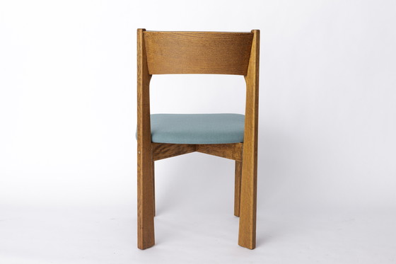 Image 1 of Vintage Oak Chair in the Style of Mauro Pasquinelli – Likely by Baumann, 1970s – Restored, Green Upholstery
