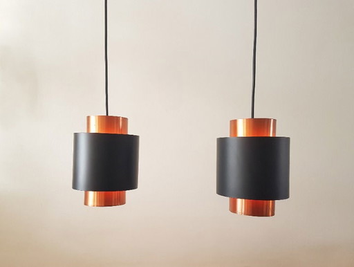 2X TUNIKA HANGLAMPEN VAN JO HAMMERBORG VOOR FOG & MORUP, 1960