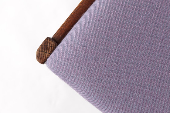 Image 1 of Paire de chaises suédoises vintage par LBG Group - 1970 Bois de hêtre et tapisserie violette