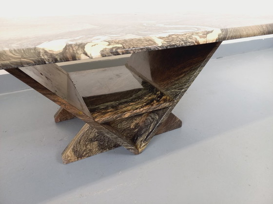 Image 1 of Vintage marmeren salontafel uit de jaren 70.