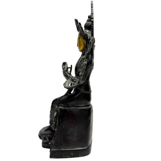 Maitreya Bodhisattva Chino en Postura Devocional – Bronce Dorado, lote 445 – Esculturas, Bronze (photo 7 of 10)