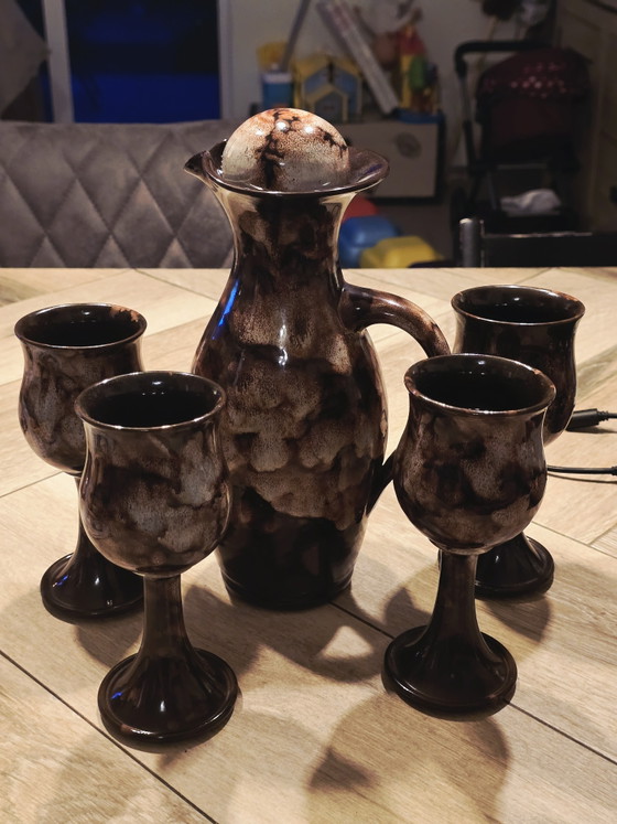 Set vino/liquore vintage Welsh Ewenny Studio Pottery – Bicchieri e caraffe, Ceramica (photo 4 of 5)