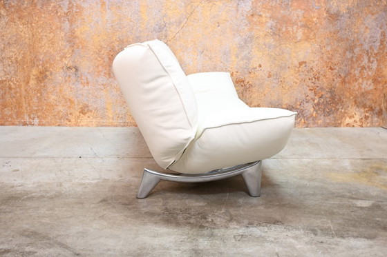 Image 1 of Refurbished white leather Leolux Tango designer sofa