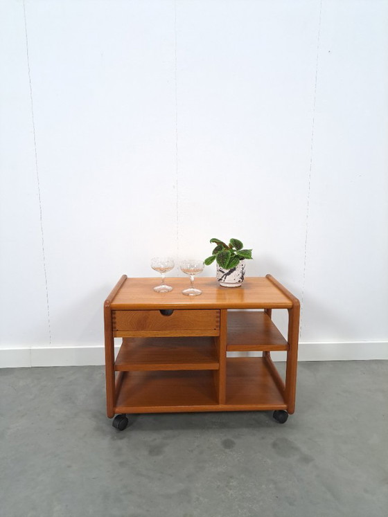 Image 1 of Carrito de audio danés de teca con cajón, mueble para TV