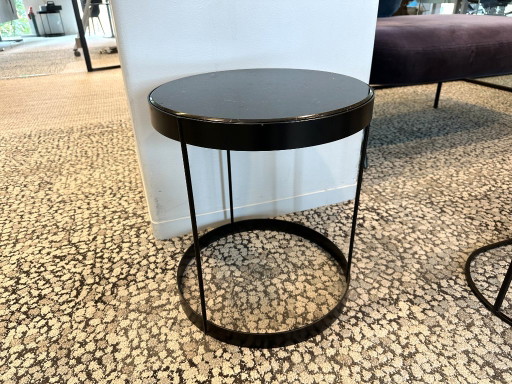(3 piezas) Mesa de centro Bolia Drum de mármol negro Kaschkasch Ø40 – bijzettafels, Marble, Metal
