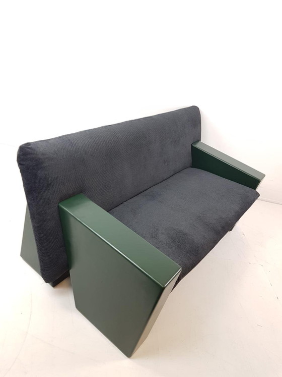 Divano vintage Artifort "Sandwich" in tessuto nuovo, verde e nero – Divani 2 posti, Plastic, Textile (photo 3 of 11)