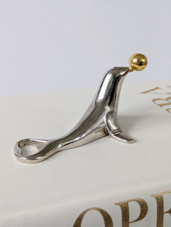 Image 1 of Apribottiglie e accendino Sea Lion, acciaio inossidabile e ottone, Germania Ovest 1960