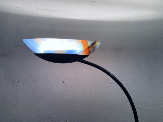 Image 1 of Italienische Halogen Stehleuchte Bogenleuchte Muranoglasschirm von Missoni 80er
