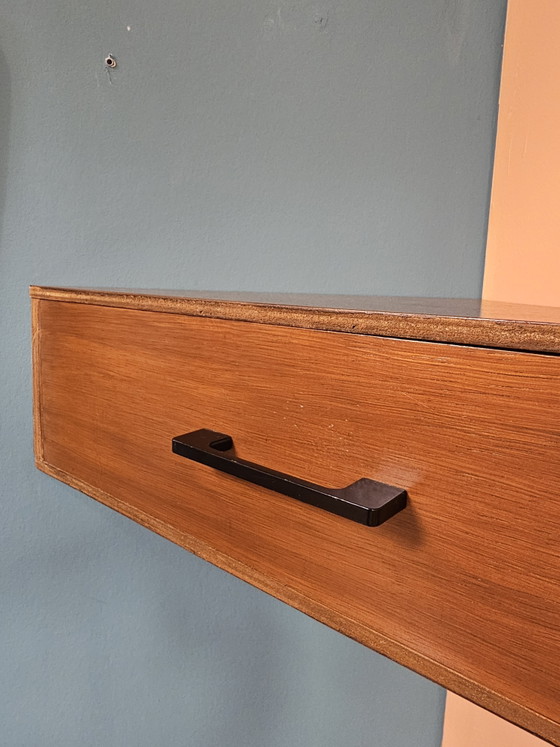 Comodino Angolare a Parete Flottante Vintage Mid-Century – Comodini, Iron, Wood (photo 11 of 11)