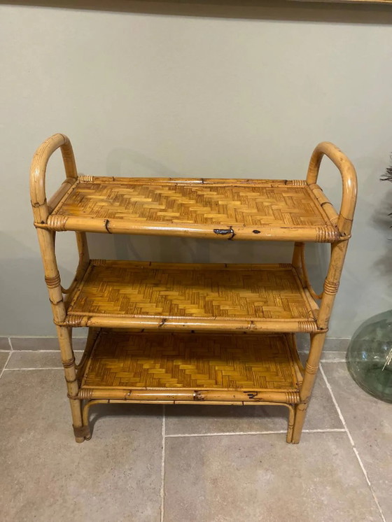 Vintage rotan rek – Wandrek, Rieten (photo 13 of 17)