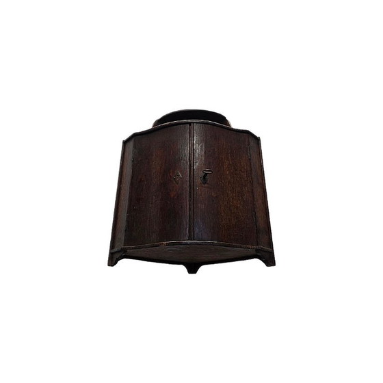 Antique French Oak Corner Wall Cabinet, circa 1800, Wood, Brown (photo 5 of 7)