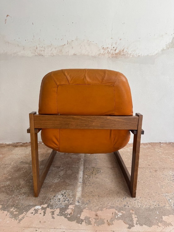 Image 1 of Percival Lafer, cognac fauteuil, MP -173, Brazilië, jaren 1970