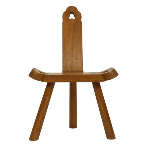 Brutalistischer Dreibeinstuhl aus der Mitte des 20. Jahrhunderts