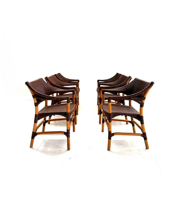 6x sedie da pranzo in rattan, Yuzuru Yamakawa anni '90 – Legno, Vimini (photo 2 of 12)