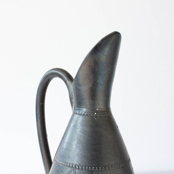 Image 1 of Vintage Handmade Black Pottery Vase from Bisalhaes, 1960's