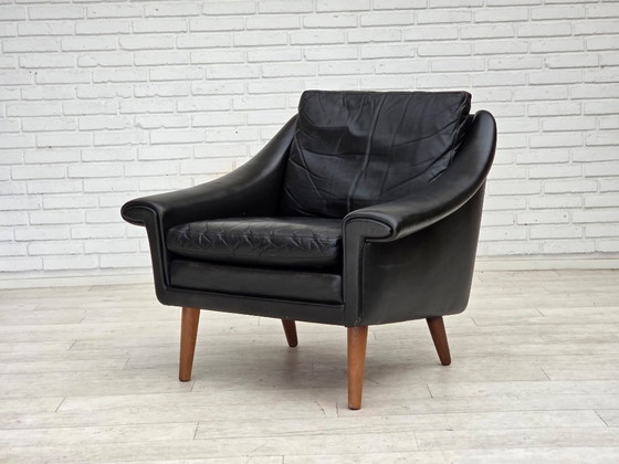 Image 1 of Dänischer Sessel aus den 1960er Jahren von Aage Christensen, Möbelleder.