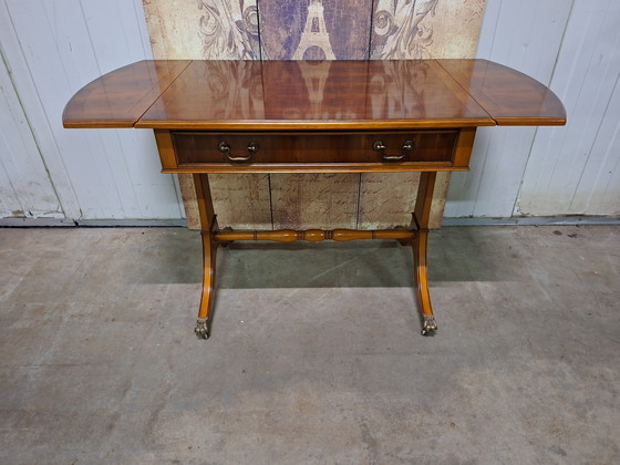 Image 1 of Classic Helden drop-leaf side table, coffee table, sidetable, ladies' desk, dimensions: 85/133x60m and 75cm high.