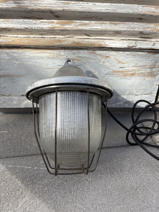 Image 1 of Vintage Industrial Bunker Ceiling Light