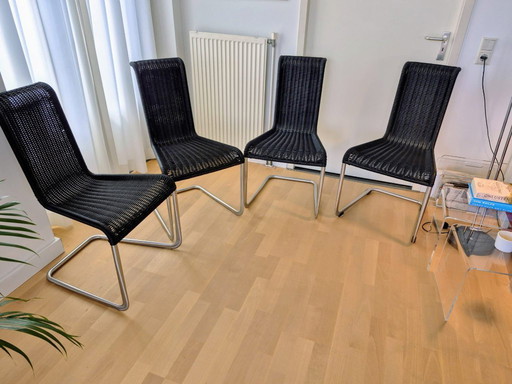 4 sedie da pranzo modello Tecta B20 di Marcel Breuer