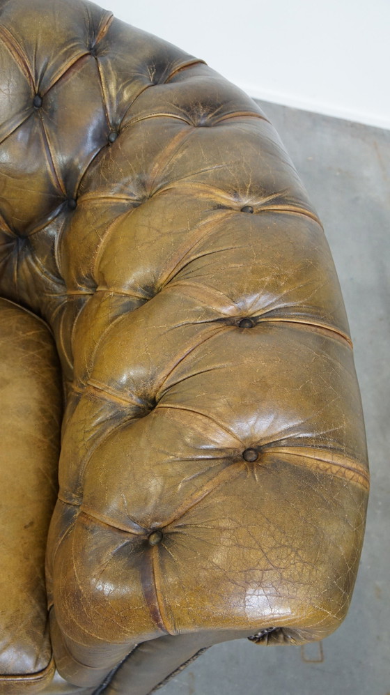 Image 1 of Beef Leather Chesterfield Sofa