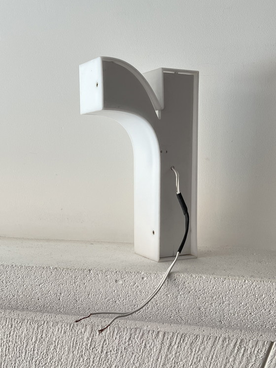 Image 1 of Vintage White Illuminated Sign Letter "R" - 70's