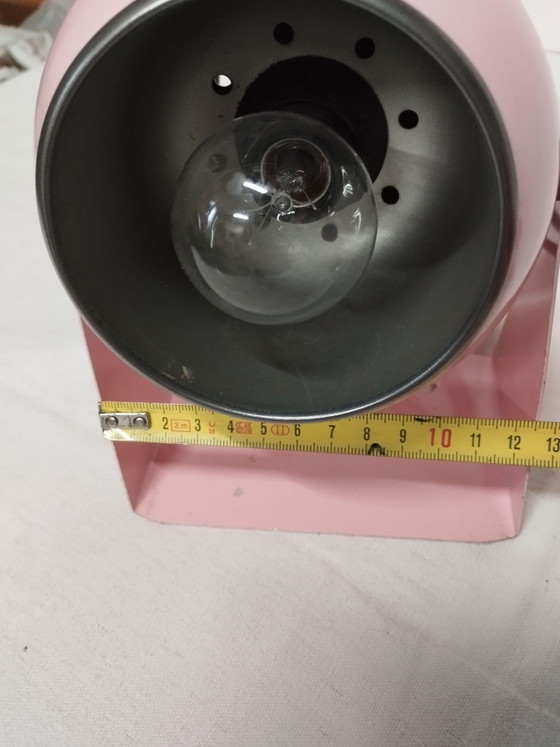 Paire de Lampes design vintage années 70, Métal, Rose (photo 6 sur 7)