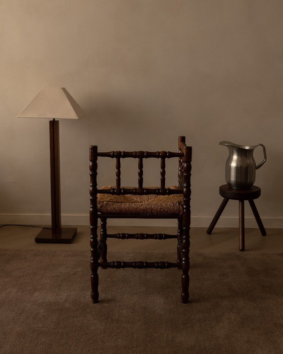 Image 1 of Chaise vintage à bobines avec assise en jonc