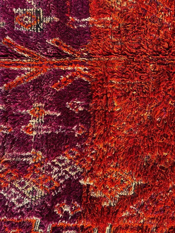 Image 1 of Zeldzaam vintage Marokkaans Boujad-tapijt 170x350 cm – Handgemaakt Berber wollen tapijt