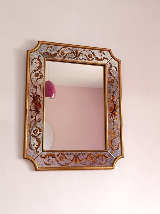 Image 1 of Miroir en verre églomisé