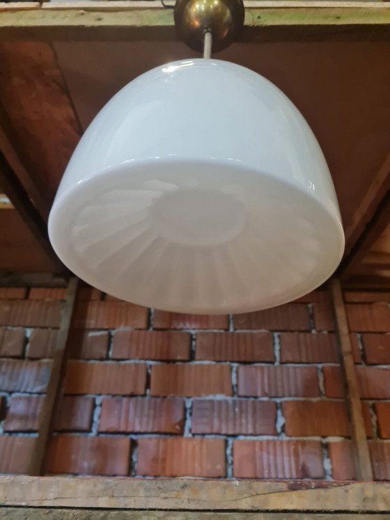 Image 1 of Lampade a sospensione funzionaliste in vetro e metallo di Miloslav Prokop