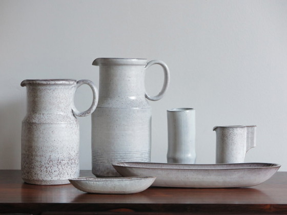 Vaso e piatti in ceramica di Alessio Tasca, anni '70, set di 6 – Accessori da tavola (photo 3 of 17)