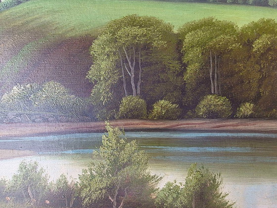 Dipinto a olio paesaggistico originale di metà secolo di Inge Basballe – Dipinti e disegni, Tela (photo 10 of 11)
