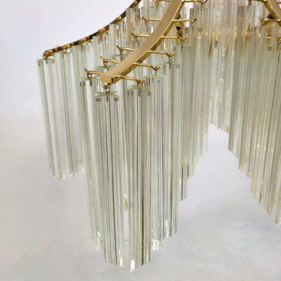 Image 1 of Venini xl waterval kroonluchter 70's Italiaans murano glas