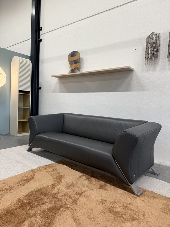 Rolf Benz 322 2.5-seater sofa Grey Leather – 2 seaters (photo 5 of 7)