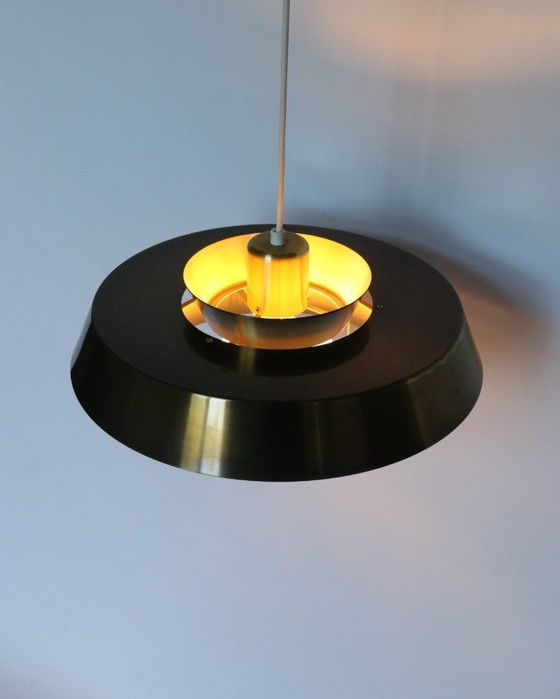 Image 1 of Vintage Danish brass pendant lamp Jo Hammerborg